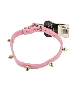 OmniPet Pocket Pups 10 inch Pink Mini Spike Pet Dog Collar New